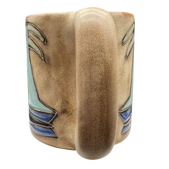 Mara Mug Zodiac Capricorn Symbol Beige & Blue Matte Glaze Interior 4"H x 3.5"D - Picture 4 of 7